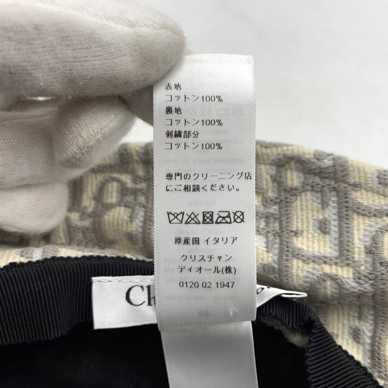 【中古品】【レディース】 Christian Dior クリスチャンディオール 11DOB923I132 オブリーク バケットハット 帽子 コットン ボブハット 183-260404-ko-01-tei サイズ:59 カラー:グレー系 万代Net店