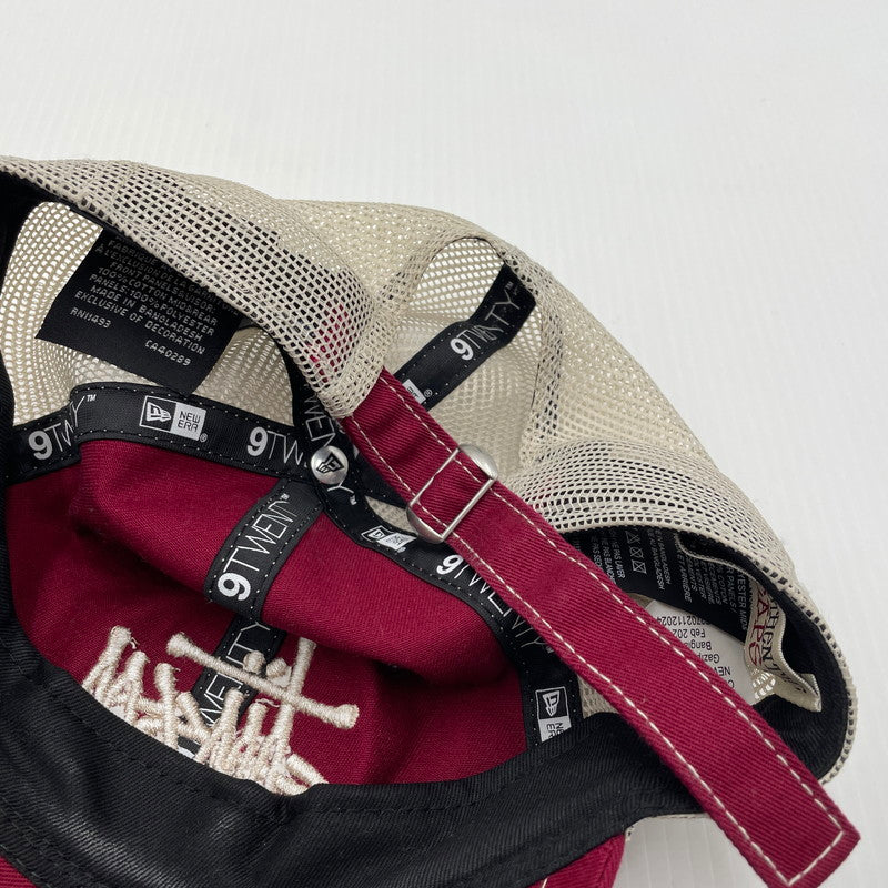 【中古品】【メンズ】 STUSSY ステューシー × NEW ERA ニューエラ 別注 コラボ 9TWENTY BASIC TRUCKER 1311126 ナイントゥエンティベーシック トラッカー キャップ 帽子 185-260704-yo-10-tei サイズ:57cm カラー:CARDINAL 万代Net店