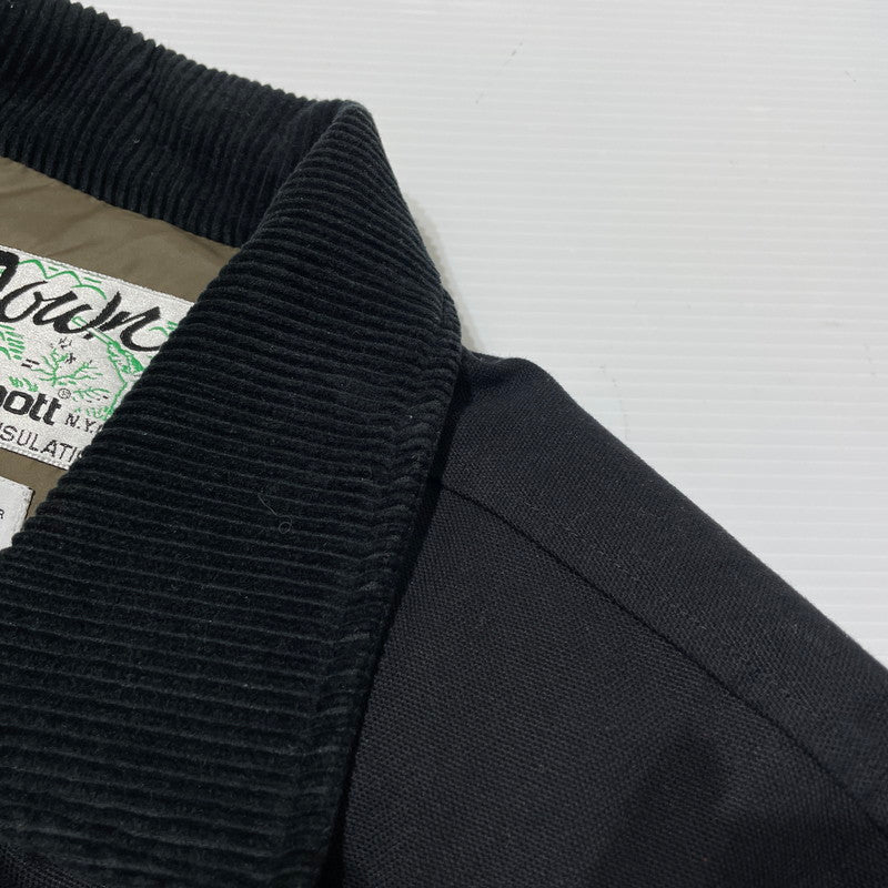 【中古品】【メンズ】 Supreme シュプリーム × SCHOTT ショット 別注 コラボ 22FW CANVAS DOWN TRUCKER JACKET キャンバス ダウン トラッカー ジャケット アウター 149-260404-yo-18-tei サイズ:L カラー:ブラック 万代Net店