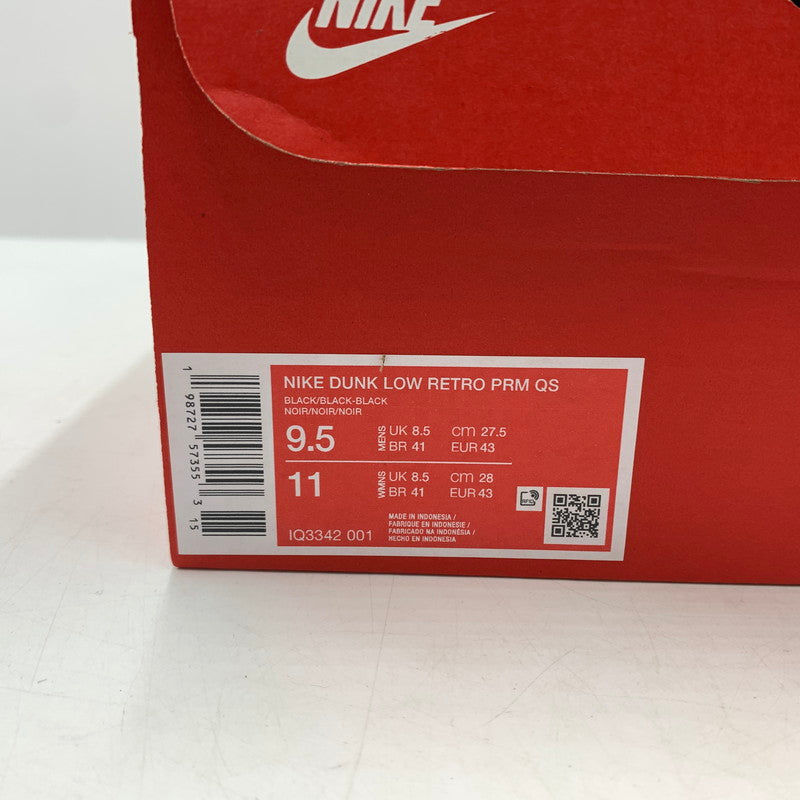 【中古品】【メンズ】 NIKE ナイキ DUNK LOW RETRO PRM QS "BLACK" IQ3342-001 ダンク ロー レトロ スニーカー 靴 160-260618-ko-04-tei サイズ:27.5cm カラー:ブラック 万代Net店