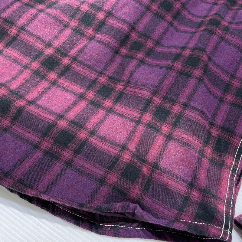 【中古品】【メンズ】 × TRUE RELIGION トゥルーレリジョン 別注 コラボ 25FW PLAID QUILTED FLANNEL SHIRT プレイド キルティング フランネル シャツ ジャケット ライトアウター 149-260404-yo-13-fuzh サイズ:XL カラー:パープル 万代Net店