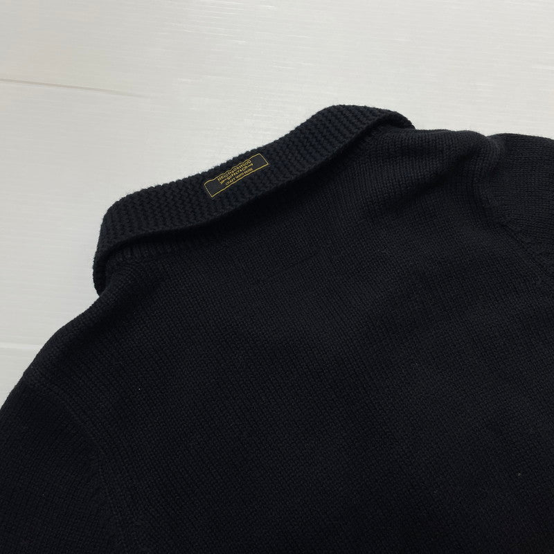 【中古品】【メンズ】 NEIGHBORHOOD ネイバーフッド 14AW OLD POINT W-CARDIGAN.LS 142MANH-KNM02 オールド ポイント カーディガン トップス ニット ボタンダウン 142-260418-ko-03-tei サイズ:S カラー:ブラック 万代Net店