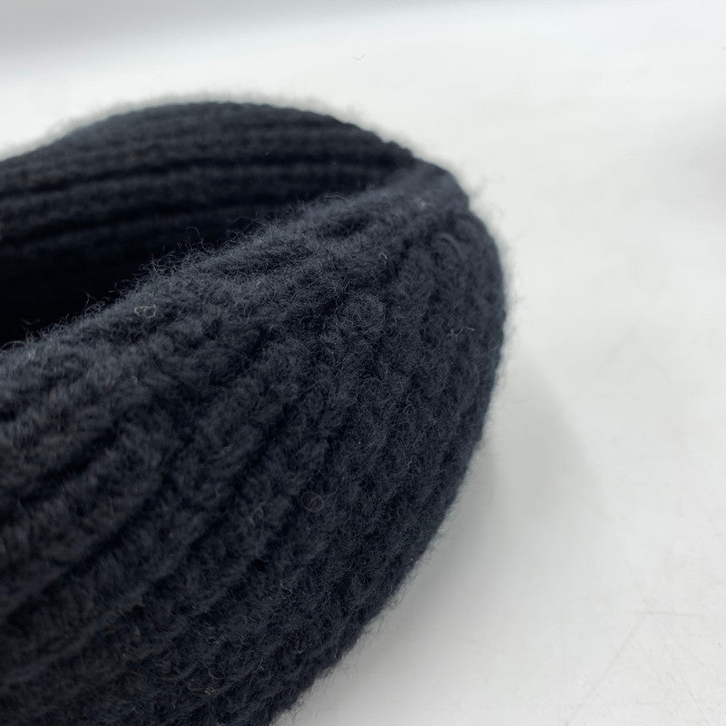 【中古品】【メンズ】 CELINE セリーヌ LOGO KNIT CAP AA0H92I93 ロゴ ニット キャップ 帽子 カシミヤ混ウール 183-260522-ko-01-tei サイズ:TU カラー:ブラック 万代Net店
