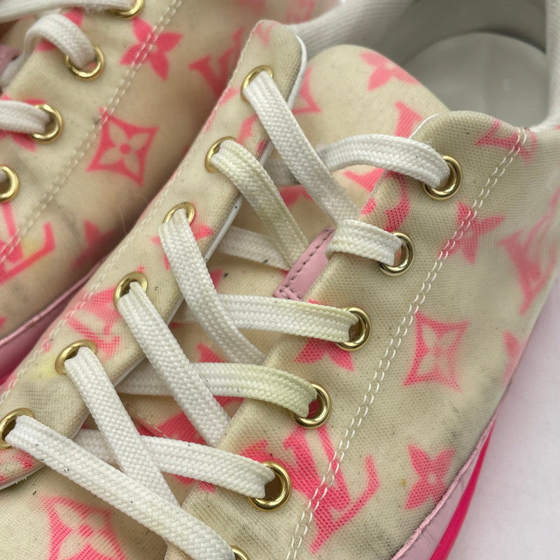 【中古品】【メンズ】 LOUIS VITTON ルイヴィトン CL1109 ステラーライン モノグラムメッシュ スニーカー PINK.WHITE SIZE:42 ※本体のみ・使用感あり 179-260822-io-04-fuzh 万代Net店