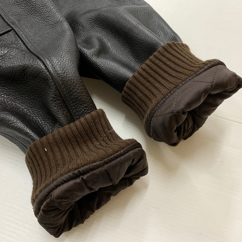 【中古品】【メンズ】 AVIREX アヴィレックス × SKOOKUM スクーカム 別注 コラボ VARSITY JACKET 6112166 バーシティ ジャケット アウター レザー スタジャン 142-260429-ko-06-tei サイズ:L カラー:ブラウン 万代Net店