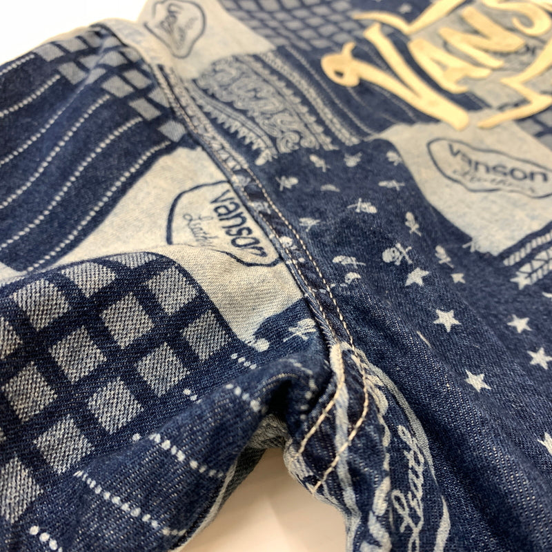 【中古品】【メンズ】 VANSON バンソン EMBROIDERED S/S DENIM SHIRT エンブロイド ショートスリーブ デニム シャツ 半袖 トップス 刺繍 ボタンダウン 145-260626-ko-16-tei サイズ:XL カラー:インディゴ 万代Net店