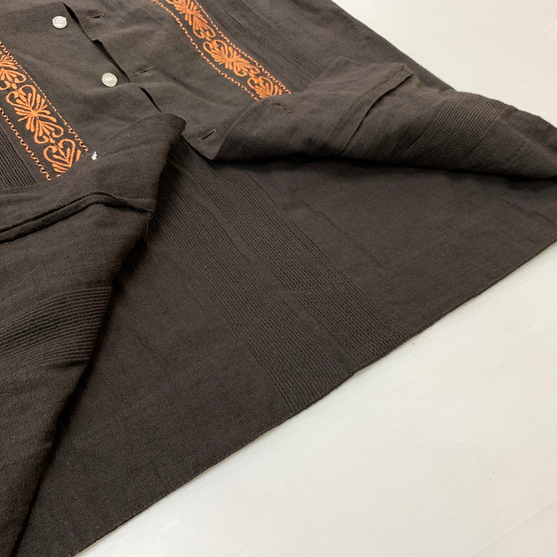 【中古品】【メンズ】 ESTRELLA STANDARD GUAYABERA エストレヤ スタンダード グァジャベーラ CUBAN SHIRT キューバ シャツ トップス 半袖 ボタンダウン 147-260514-ko-05-tei サイズ:36 カラー:ブラウン 万代Net店