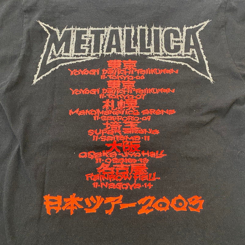 【中古品】【メンズ】 METALLICA 2003 JAPAN TOUR TEE メタリカ 2003年 ジャパンツアー Tシャツ 半袖 トップス 145-260518-ks-02-tei サイズ:M カラー:ブラック 万代Net店