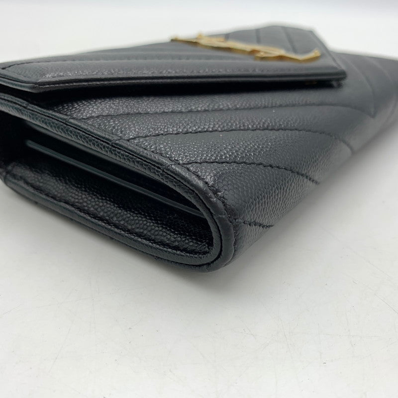 【中古品】【レディース】 SAINT LAURENT サンローラン 372264 カサンドラ マトラッセ ラージフラップ ウォレット 財布 181-260522-ko-08-tei カラー:ブラック 万代Net店