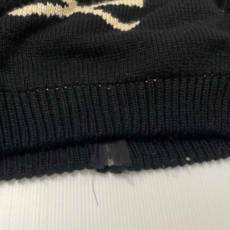 【中古品】【メンズ】 VANSON バンソン SKULL CROSS BONES ZIP KNIT JACKET スケルトン クロス ボーンズ ジップ ニット ジャケット アウター 145-260617-sa-12-tei サイズ:XL カラー:ブラック 万代Net店