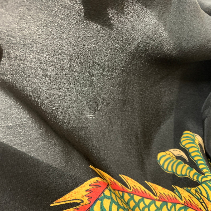 【中古品】【メンズ】 AVANTI アバンティ DRAGON SILK SHIRT ドラゴン シルクシャツ 半袖 トップス ボタンダウン 145-260626-ko-13-tei サイズ:XS カラー:ブラック 万代Net店