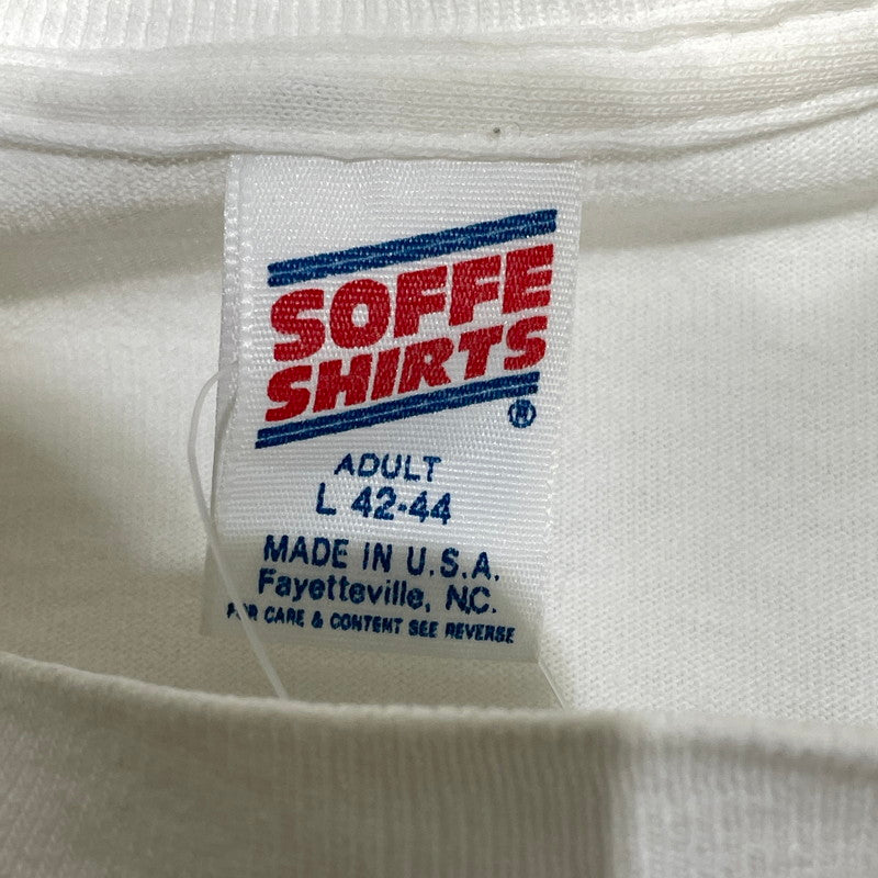 【中古品】【メンズ】 90'S Largely Literary アガサクリスティ 風刺画イラスト プリント T SOFFE SHIRTS ヴィンテージ 145-260818-nm-73-tei サイズ:L カラー:ホワイト 万代Net店