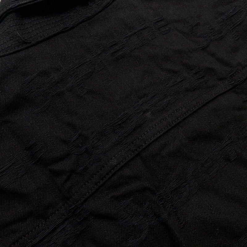 【中古品】【メンズ】 SUPREME シュプリーム 25FW JACQUARD LOGOS DENIM TRUCKER JACKET ジャガード ロゴ デニムトラッカー ジャケット ライトアウター Gジャン 149-260612-yo-01-tei サイズ:XL カラー:ブラック 万代Net店