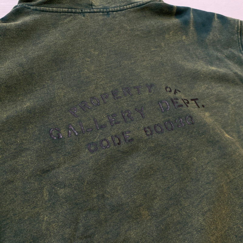 【中古品】【メンズ】 GALLERY DEPT. ギャラリーデプト×LANVIN ランバン 別注 コラボ LOGOS PRINTED HOODIE ロゴ プリント フーディー トップス プルオーバーパーカー 142-260629-ss-05-tei サイズ:XL カラー:グリーン 万代Net店