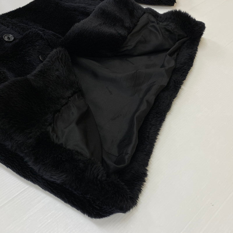 【現状渡し品】【メンズ】 HYSTERIC GLAMOUR ヒステリックグラマー × SUPREME シュプリーム 別注コラボ 17AW FUCKYOU FAUX FUR COAT ファック ユー フォー ファーコート アウター 140-260716-ss-12-tei サイズ:M カラー:ブラック 万代Net店