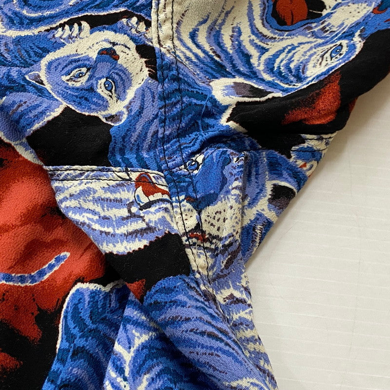 【中古品】【メンズ】 HOUSTON ヒューストン ALOHA SHIRT 41022 アロハ シャツ 半袖 トップス 145-260718-sa-01-tei サイズ:L カラー:タイガー 万代Net店