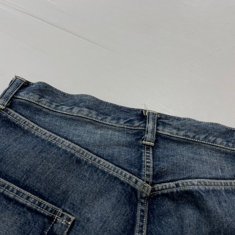【中古品】【メンズ】 GOLD ゴールド RECYCLED WASTE SUVIN COTTON YARN 14OZ DENIM 5POCKET WIDE PANTS GL42579H リサイクルド ウェスト スヴィンコットン ヤーン ボトムス ジーンズ デニム 156-260719-sa-08-tei サイズ:L カラー:インディゴ 万代Net店