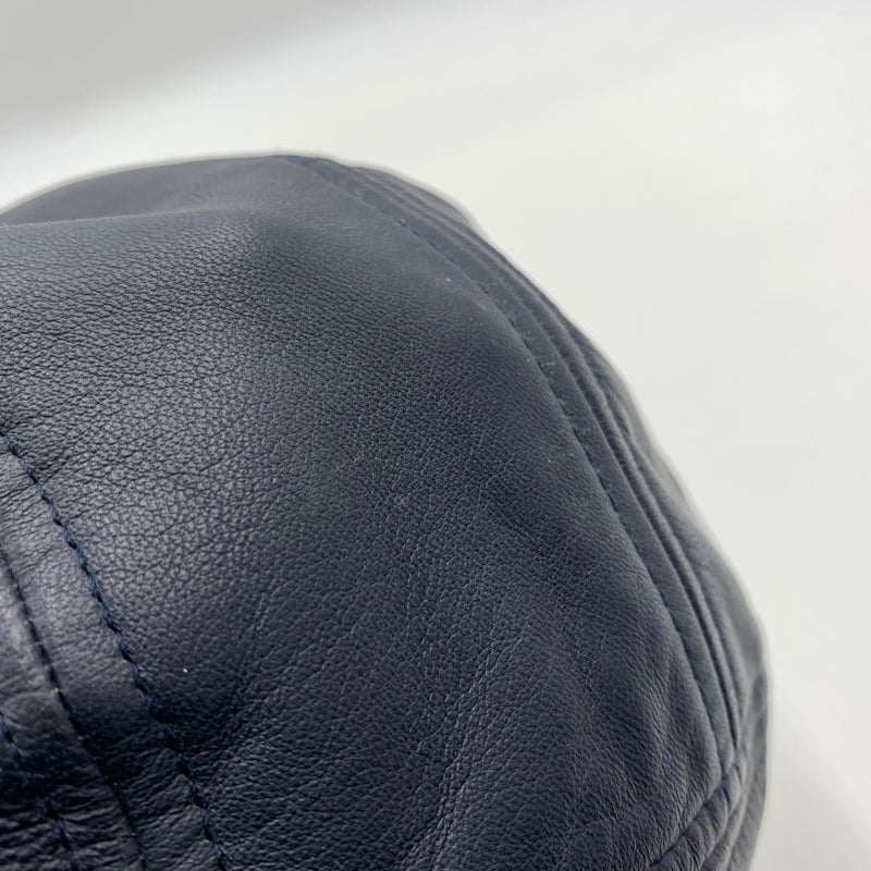 【中古品】【メンズ】 Supreme シュプリーム LEATHER CAMP CAP レザー キャンプキャップ 帽子 149-260723-ko-12-tei カラー:ネイビー 万代Net店