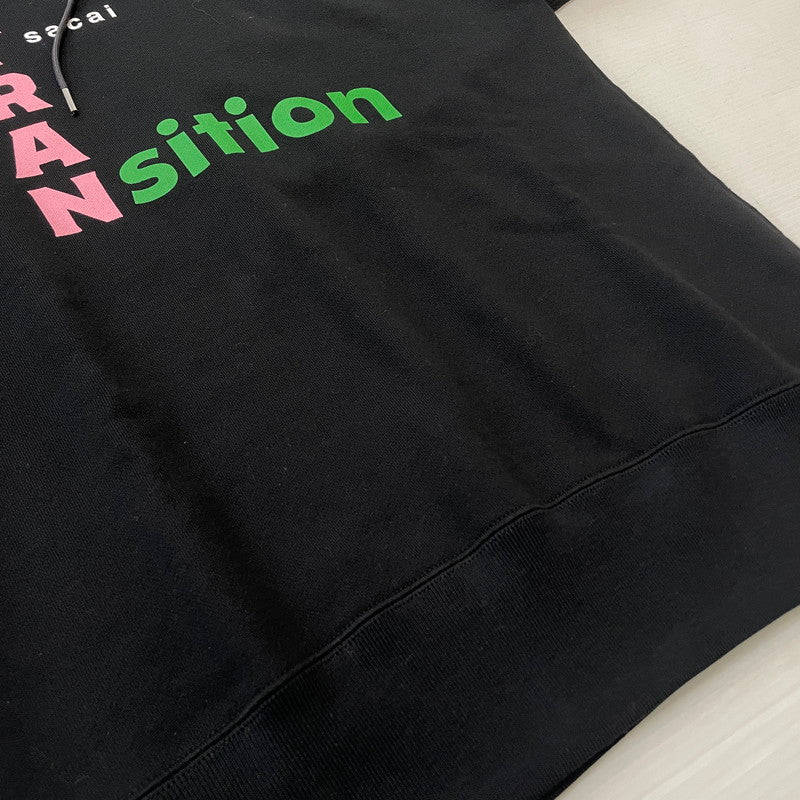 【中古品】【メンズ】 SACAI サカイ 21AW TRANsition Hoodie 21-0290S 2021年秋冬 トランジション フーディ 長袖 トップス プルーオーバーパーカー 140-260728-sa-07-tei サイズ:2 カラー:ブラック 万代Net店
