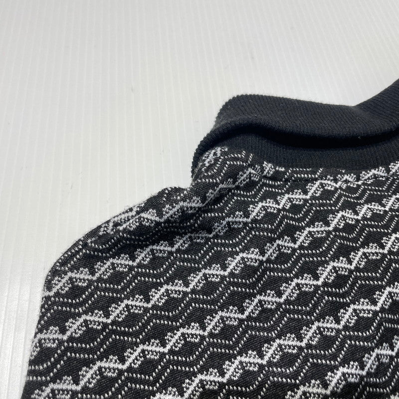 【中古品】【メンズ】 INTERBREED インターブリード PATTERNED HALF ZIP LS POLO SHIRTS IB22AW-SH03 パターン ハーフジップ ロングスリーブ ポロシャツ 長袖 トップス 142-260915-yo-12-teih サイズ:XL カラー:ブラック 万代Net店
