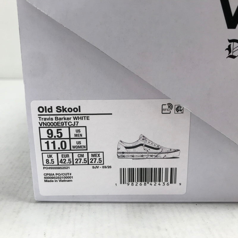 【中古美品】【メンズ】 VANS バンズ × TRAVIS BARKER トラヴィス・バーカー OLDSKOOL DUES PAID WHITE オールドスクール スニーカー 靴 162-260925-mh-23-fuzh サイズ:27.5cm カラー:ホワイト 万代Net店