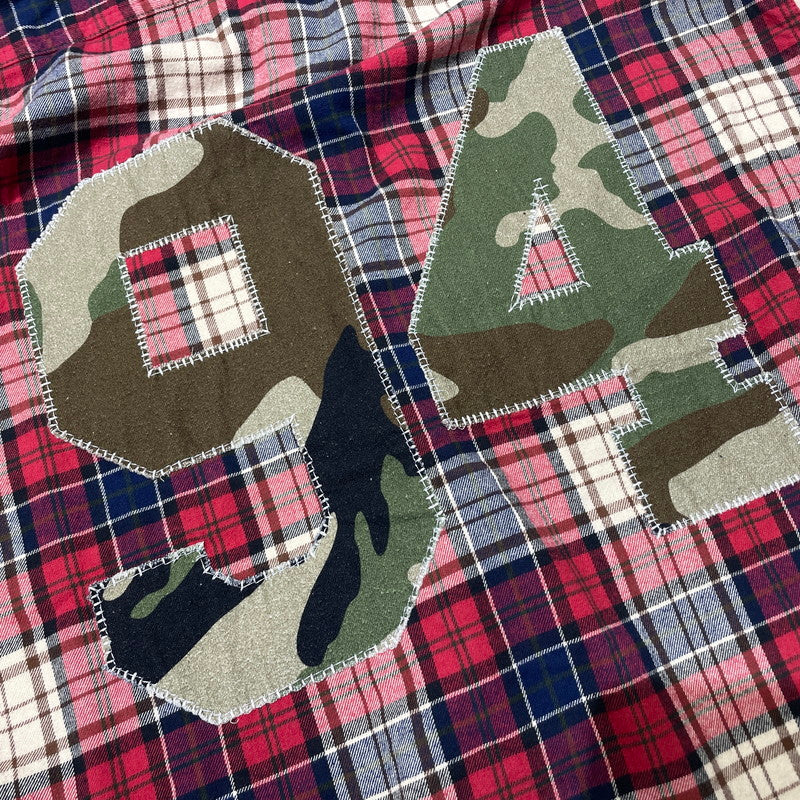 【中古品】【メンズ】 Supreme シュプリーム 26AW APPLIQUE HOODED FLANNEL SHIRT RED アップリケ フーデッド フランネルシャツ レッド トップス 149-260925-ss-05-teih サイズ:XL カラー:レッド 万代Net店