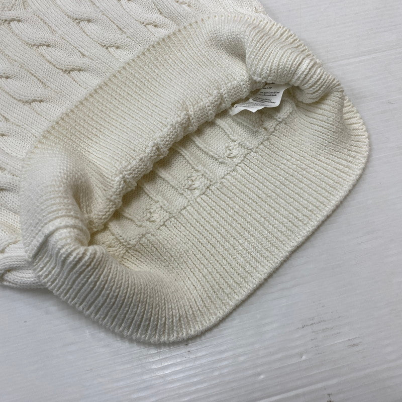 【中古品】【レディース】 LOEWE ロエベ ANAGRAM COTTON CABLE V-NECK SWEATER S359Y14KFG アナグラム コットンケーブルVネック セーター トップス ニット 168-260928-ss-03-teih サイズ:XS カラー:ホワイト 万代Net店