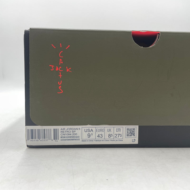 【中古品】【メンズ】 NIKE ナイキ× TRAVIS SCOTT トラヴィス・スコット 別注コラボ AIR JORDAN 6 RETRO "MEDIUM OLIVE" CN1084-200 エアジョーダン6 レトロ ミディアムオリーブ スニーカー 靴 160-260926-yo-13-teih サイズ:27.5cm カラー:カーキ 万代Net店