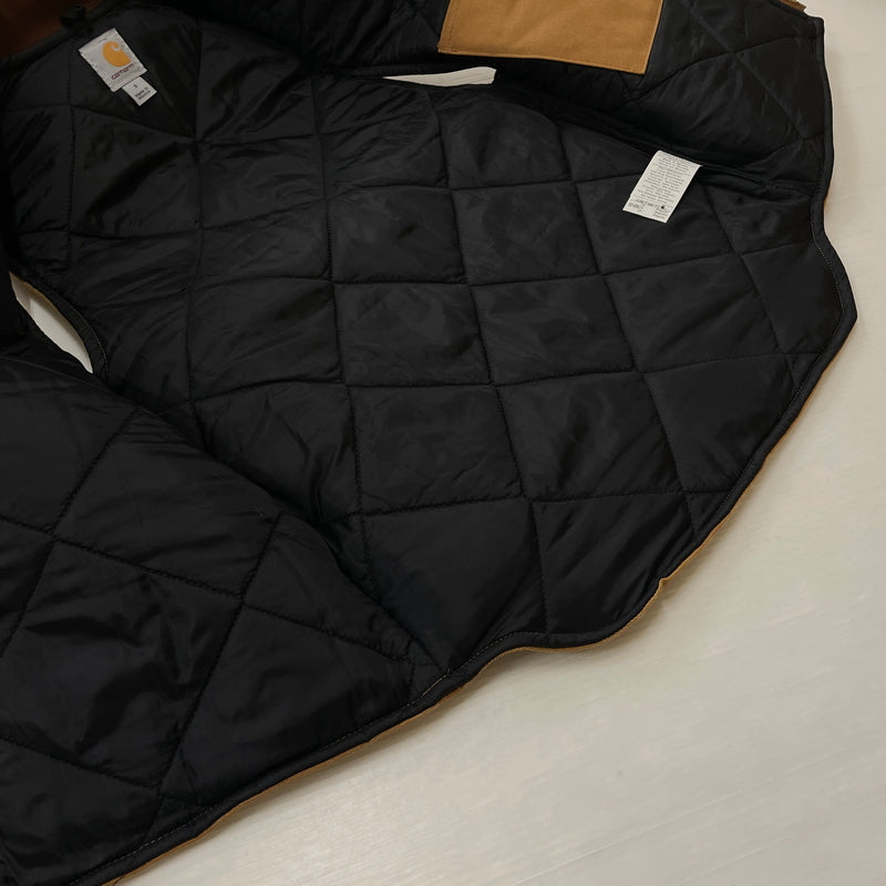 【中古品】【メンズ】 Carhartt カーハート DUCK VEST ARCTIC QUILT LINED V01BRN ダックベスト アークティック キルトライニング アウター 145-261003-ss-01-teih サイズ:S カラー:ブラウン 万代Net店
