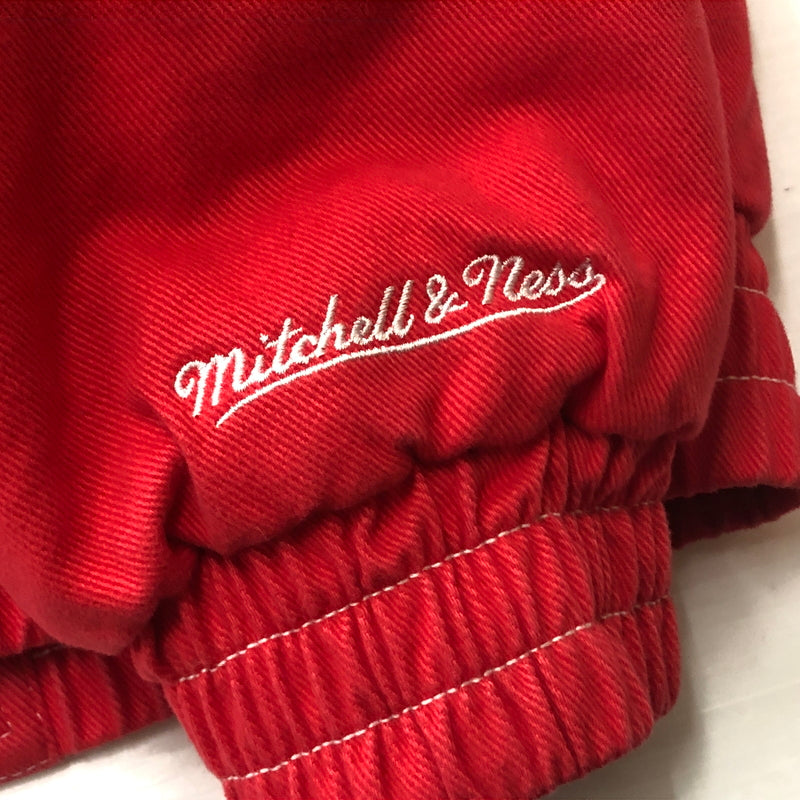 【中古品】【メンズ】 SUPREME シュプリーム × MITCHELL & NESS ミッチェル アンド ネス 別注コラボ 24AW TWILL STADIUM JACKET 2024年秋冬 ツイル スタジアム ジャケット アウター 144-260929-sa-31-teih サイズ:M カラー:レッド 万代Net店