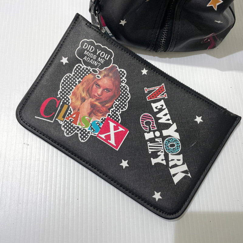 【中古品】【レディース】 HYSTERIC GLAMOUR ヒステリックグラマー STICKER REVERSIBLE TOTE BAG ステッカー柄 リバーシブル トートバッグ カバン 188-261009-yo-06-teih カラー:ブラック 万代Net店
