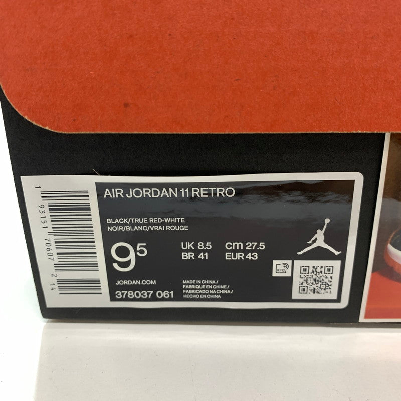 【中古美品】【メンズ】 NIKE ナイキ 378037-061 AIR JORDAN 11 RETRO "BRED" スニーカー 靴 BLACK 箱付き・黒タグ付き 160-261024-io-23-fuzh サイズ:27.5cm カラー:ブラック 万代Net店