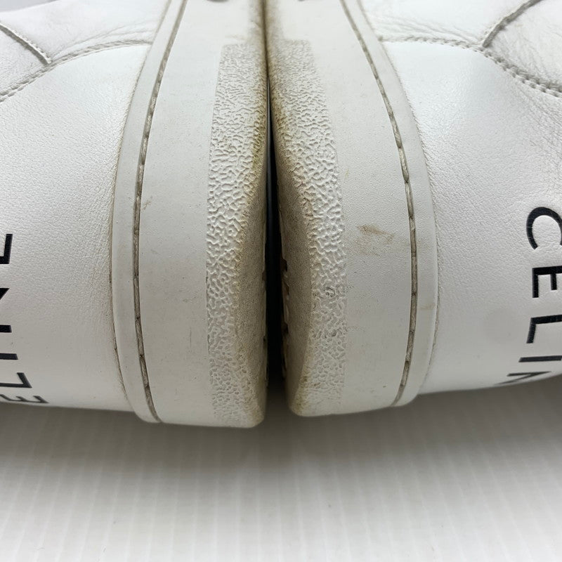 【中古品】【メンズ】 CELINE セリーヌ MIDDLE CUT SNEAKERS MU1200 ミドル カット スニーカー 靴 シューズ ミドルハイ 183-261014-ko-07-teih サイズ:43 カラー:ホワイト 万代Net店