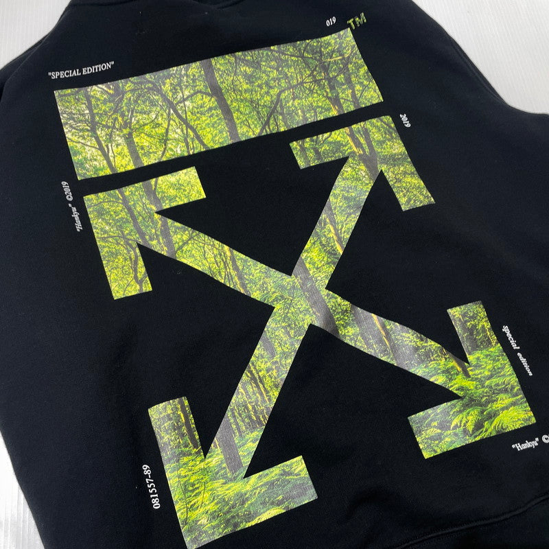 【中古品】【メンズ】 OFF-WHITE オフホワイト LANDSCAPE ARROW HOODIE OMBB034T19D25104 ランドスケープ アロー フーディ 長袖 トップス プルーオーバー パーカー 142-261012-yo-07-teih サイズ:L カラー:ブラック 万代Net店