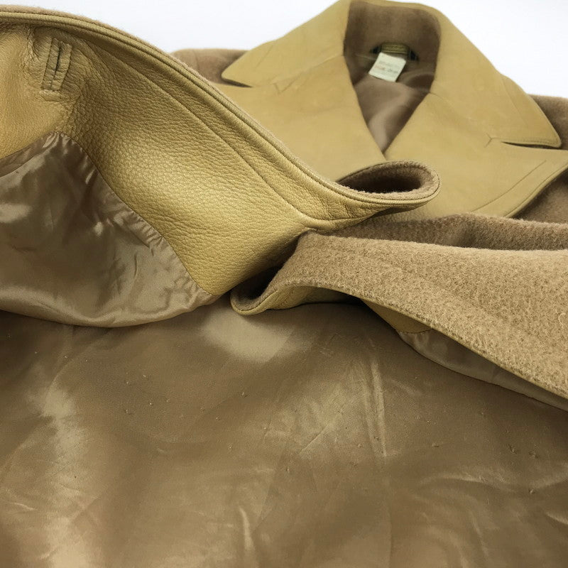 【中古品】【レディース】 VERSACE ヴェルサーチ デューサボタン レザー切替えコート コート アウター 169-241121-SS-08-tag サイズ:38 カラー:ベージュ 万代Net店