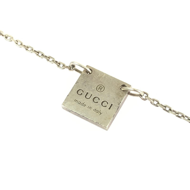【中古品】【レディース】 GUCCI グッチ スクエアプレートチャームネックレス 223514 アクセサリー 182-240201-kk-22-tag カラー:シルバー 万代Net店