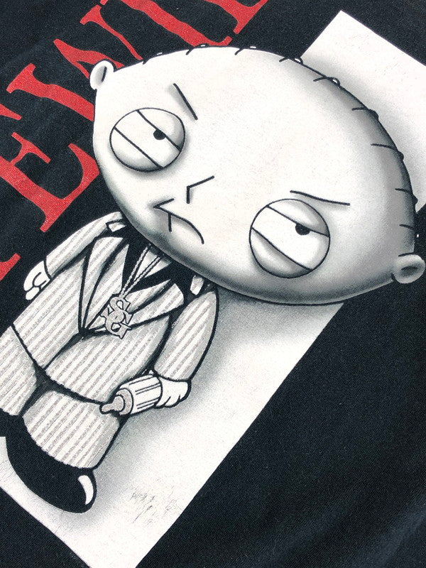【中古品】【メンズ】 GILDAN ギルダン STEWIE GRIFFIN PRINT TEE ステュ―ウィーグフィン プリントTシャツ 半袖 トップス 146-240710-mo-1-tag サイズ:L カラー:ブラック 万代Net店