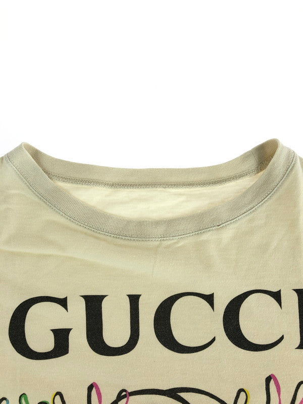【中古品】【キッズ】 GUCCI グッチ S/S PRINT T-SHIRT ショートスリーブ プリントTシャツ 半袖 トップス 183-240901-mo-16-tag サイズ:10 カラー:ベージュ系 万代Net店