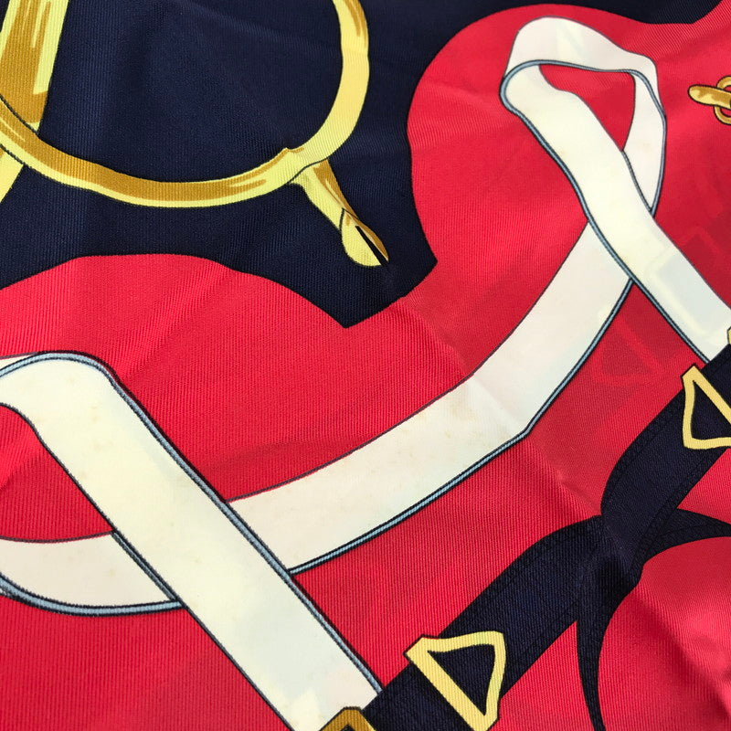 【中古品】【メンズ/レディース】 HERMES エルメス EPERON D'OR エペロン・ドー 黄金の拍車 シルクスカーフ 服飾雑貨 183-241115-yk-05-tag サイズ:カレ90 カラー:RED/NAVY 万代Net店