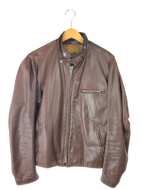 【現状渡し品】【メンズ】 schott ショット シングルライダースジャケット トップス アウター 145-241127-yk-08-tag サイズ:44 カラー:ブラウン 万代Net店
