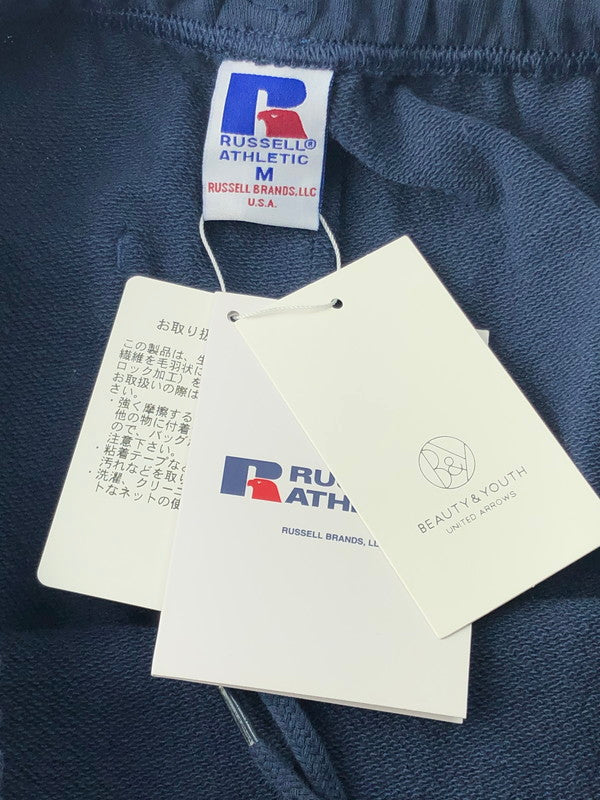 【中古美品】【メンズ】 BEAUTY&YOUTH UNITED ARROWS ビューティアンドユースユナイテッドアローズ × RUSSELL ATHLETIC ラッセルアスレティック × OSAMU GOODS オサムグッズ トリプルコラボ SWEAT PANTS 1214-599-8721 スウェットパンツ 158-241219-hi-18-tag サイズ:M カラー:ネイビー 万代Net店