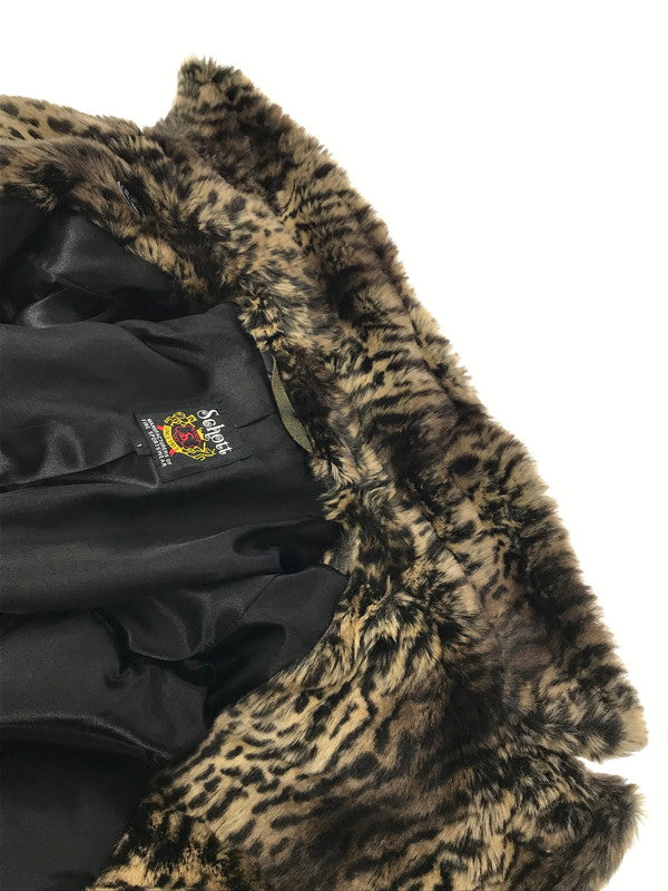 【中古美品】【レディース】 SCHOTT ショット × MOUSSY マウジー EXCLUSIVE LEOPARD-PRINT FAUX FUR COAT 0107AA30-6720 別注レオパードファーコート 169-260704-rt-10-tag サイズ:1 カラー:ブラウン 万代Net店