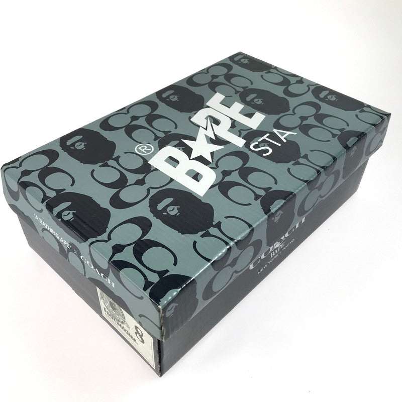 【中古品】【メンズ】 A BATHING APE アベイシングエイプ × COACH コーチ コラボ BAPE STA 1H74-191-901 ベイプスター スニーカー 靴 162-250624-yy-04-tag サイズ:26cm/US8 カラー:BLUE/BROWN 万代Net店