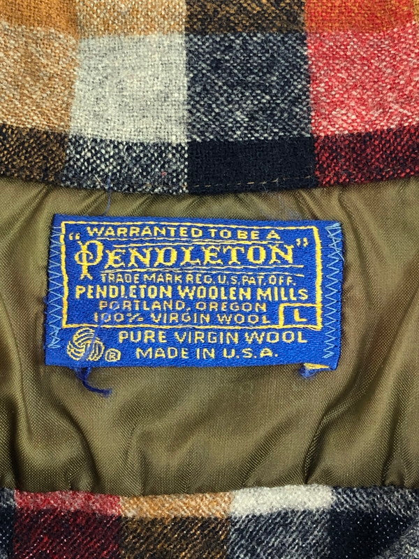 【中古品】【メンズ】 PENDLETON ペンドルトン 70's CHECKERED LONG SLEEVE BOARD SHIRT 70年代 チェック柄ロングスリーブボードシャツ 長袖シャツ トップス ヴィンテージ 146-250626-rt-10-tag サイズ:L カラー:マルチカラー 万代Net店
