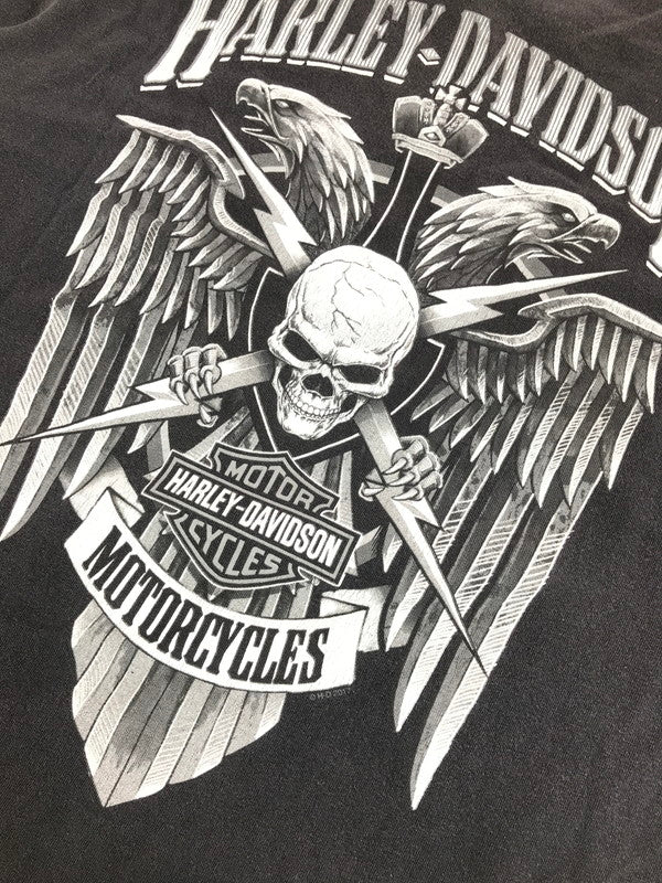 【現状渡し品】【メンズ】 HARLEY DAVIDSON ハーレーダビッドソン SKULL L/S TEE スカル ロングスリーブ Tシャツ 長袖Tシャツ 146-250803-na-23-tag サイズ:表記サイズなし 下記参照 カラー:チャコールグレー系 万代Net店