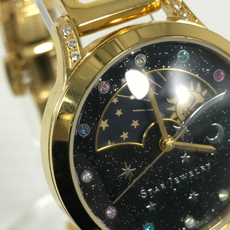 【中古品】【レディース】 STAR JEWELRY スタージュエリー COSMIC DAY&NIGHT 2SW1028 コズミック デイ アンド ナイト クォーツ 腕時計 197-251014-na-19-tag カラー:ゴールド 万代Net店