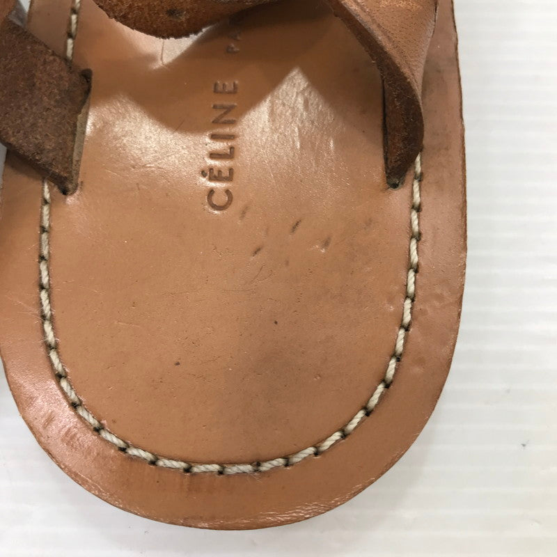 【中古品】【レディース】 CELINE セリーヌ LEATHER STRAP SANDALS レザー ストラップ サンダル シューズ 靴 183-250828-yy-04-tag サイズ:35 カラー:ブラウン 万代Net店