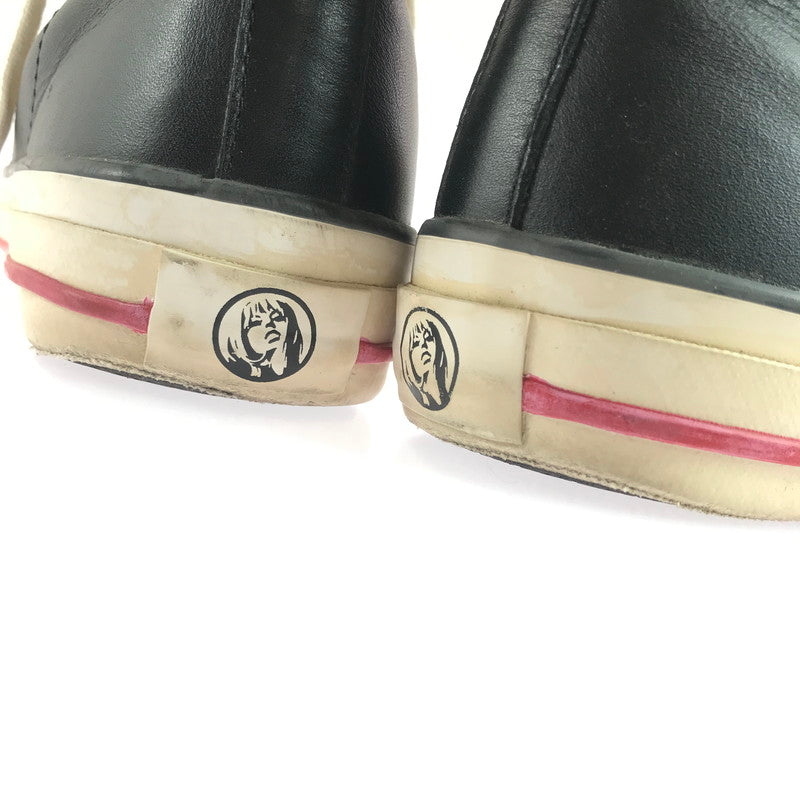 【中古品】【メンズ】 HYSTERIC GLAMOUR ヒステリックグラマー LEATHER HIGH TOP SNEAKERS レザーハイカットスニーカー シューズ 靴 162-250911-yy-09-tag サイズ:8 カラー:ブラック 万代Net店