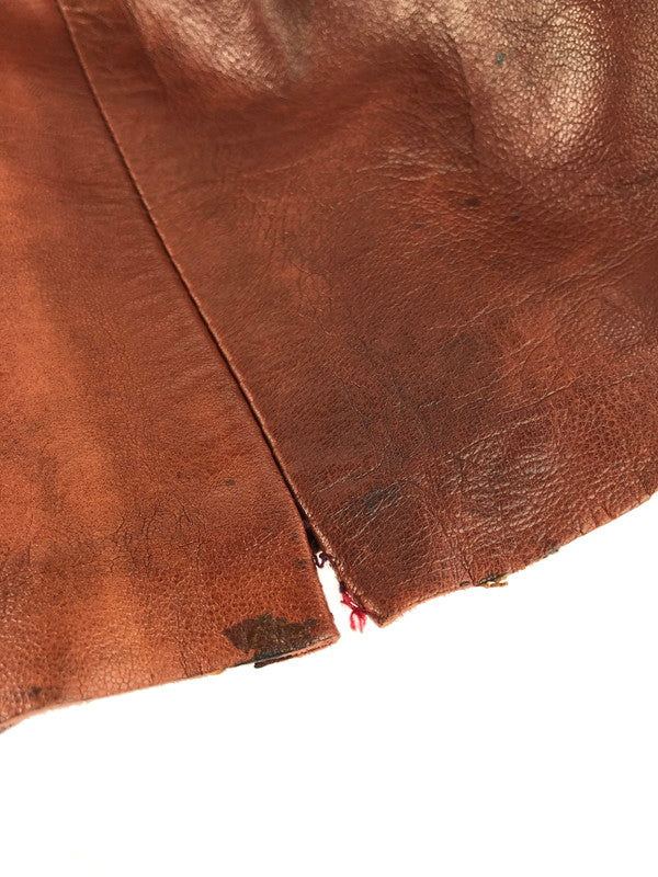 【現状渡し品】【メンズ】 LEATHER PANTS BROWN 13スターボタン レザーパンツ フランス製 157-251128-rt-10-tag サイズ:38 カラー:ブラウン 万代Net店