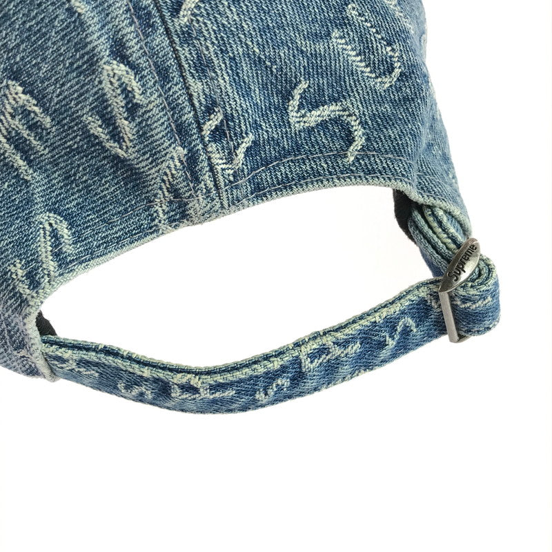 【中古品】【メンズ】 Supreme シュプリーム 21SS WARP JACQUARD LOGOS DENIM 6-PANEL ワープ ジャカード ロゴ デニム 6パネル キャップ 帽子 185-260108-na-08-tag カラー:ブルー 万代Net店